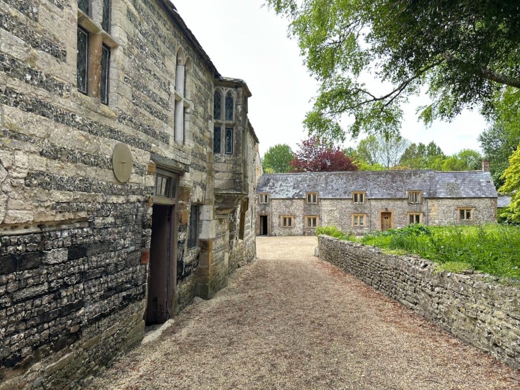 The lawns and grounds at Cerne Abbey